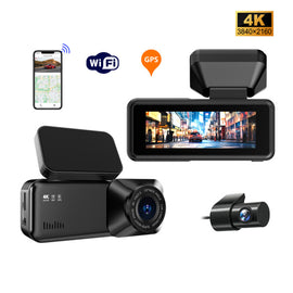 2025 New 4K Dash Cam Front and Rear with WiFi & GPS, Mini Hidden Car Camera Recorder