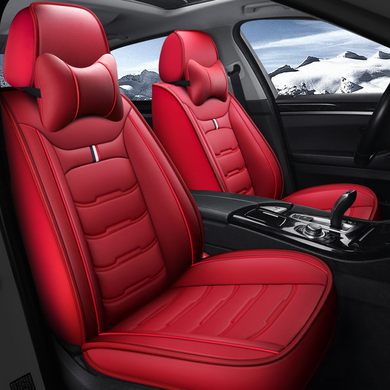 Universal Full Set Leather Car Seat Covers – Water Resistant, Luxury Comfort & All-Season Protection for 5 Seats