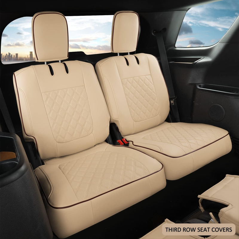 Amancarport Custom Fit Car Seat Covers Full Set For Ford Explorer 7 Seats (2016-2019)