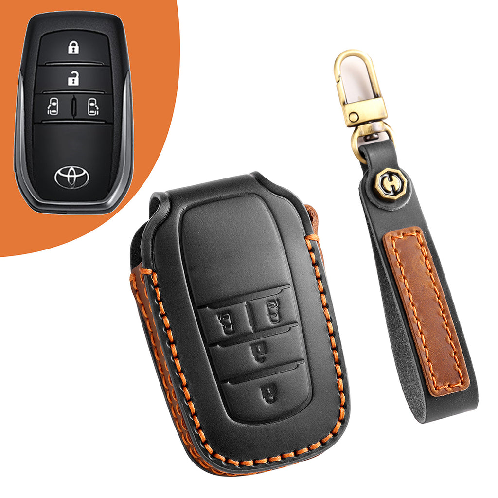 Leather Smart Car Key Cover Case for Toyota Camry, Rav4, Highlander high-end