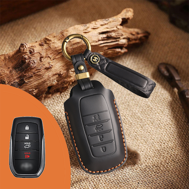 Genuine Leather Key Fob Cover for Toyota