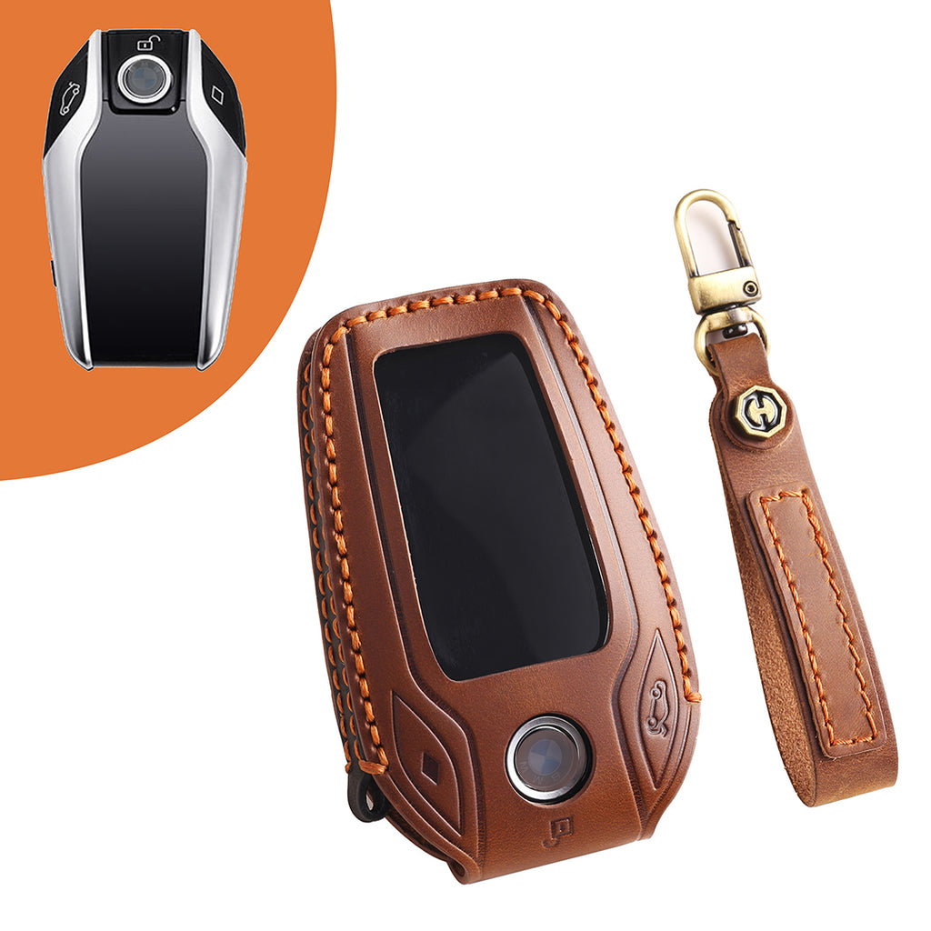 Leather Smart Car Key Protective Cover for BMW 3 5 7 Series x1 x2 x3 x4 x5 x6 x7 and Other Models