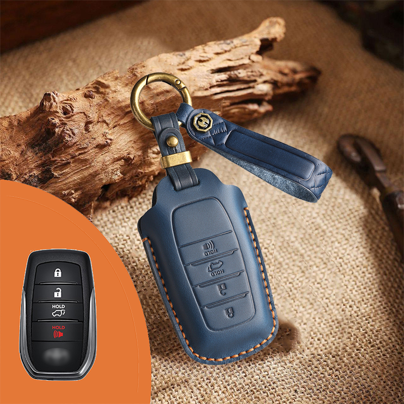 Genuine Leather Key Fob Cover for Toyota