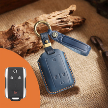 Load image into Gallery viewer, Genuine Leather Key Fob Cover for Chevrolet (2-6 Buttons)