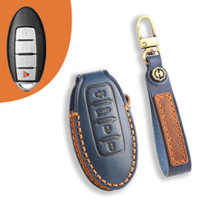 Load image into Gallery viewer, Leather Smart Car Key Cover Case for Nissan X-Trail, Qashqai, Tiida, Altima, and Sylphy