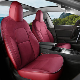 Custom Alcantara Leather Seat Cover For Tesla Model 3/Highland/Y/Juniper (2016-2025) - Full Set