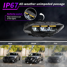 Load image into Gallery viewer, For 2018–2023 Ford Mustang LED Headlights – S650 Style Triple Beam Projector Lamp Assembly (Pair)