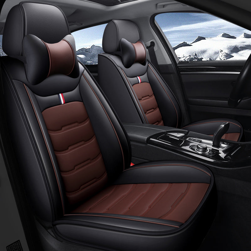 Universal Full Set Leather Car Seat Covers – Water Resistant, Luxury Comfort & All-Season Protection for 5 Seats