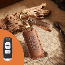 Load image into Gallery viewer, Genuine Leather Key Fob Cover for Mazda