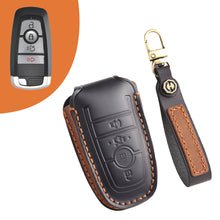 Load image into Gallery viewer, Premium Leather Keychain Protective Case for Ford Series [3-5 Buttons] - Keyless Remote Car Key Shell