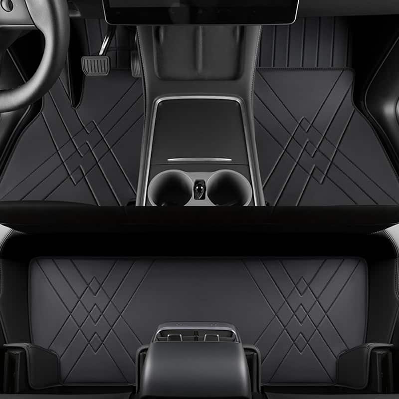 Special for Tesla Model 3 and Model Y 360° Aviation Soft Package Full Wrap All-Weather Leather Floor Mat