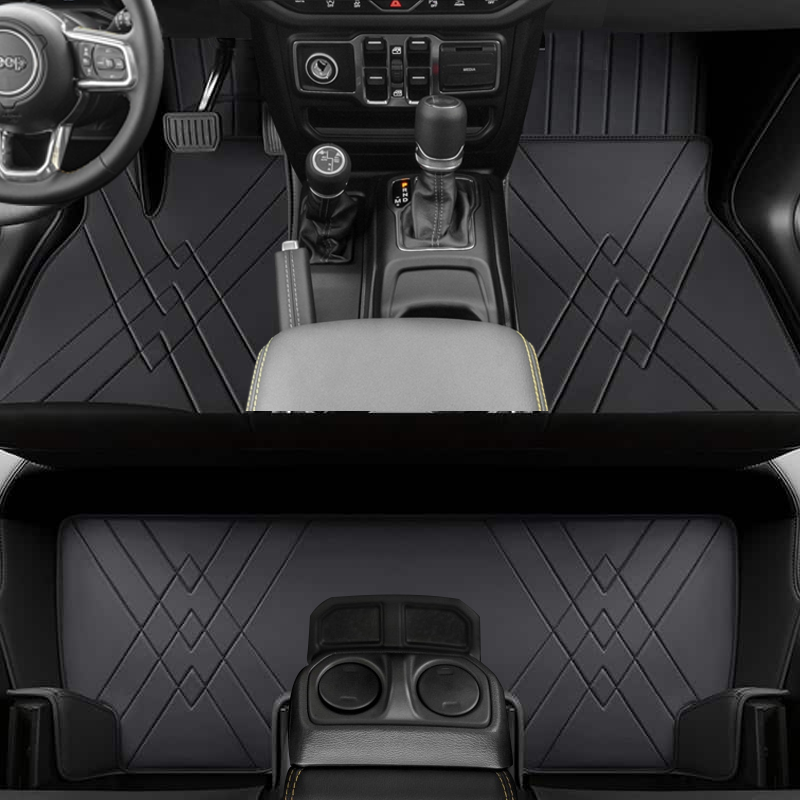 Special for Jeep Wrangler(2018-2024) and Wrangler JK(2013-2017) Floor Mat Fully Surrounded By All-Weather Floor Mat