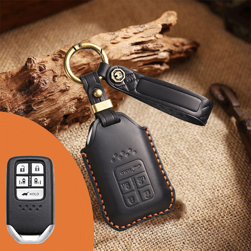 Genuine Leather Key Fob Cover for Honda