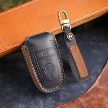 Load image into Gallery viewer, Genuine Leather Key Fob Cover for Ford Series (3-5 Buttons)