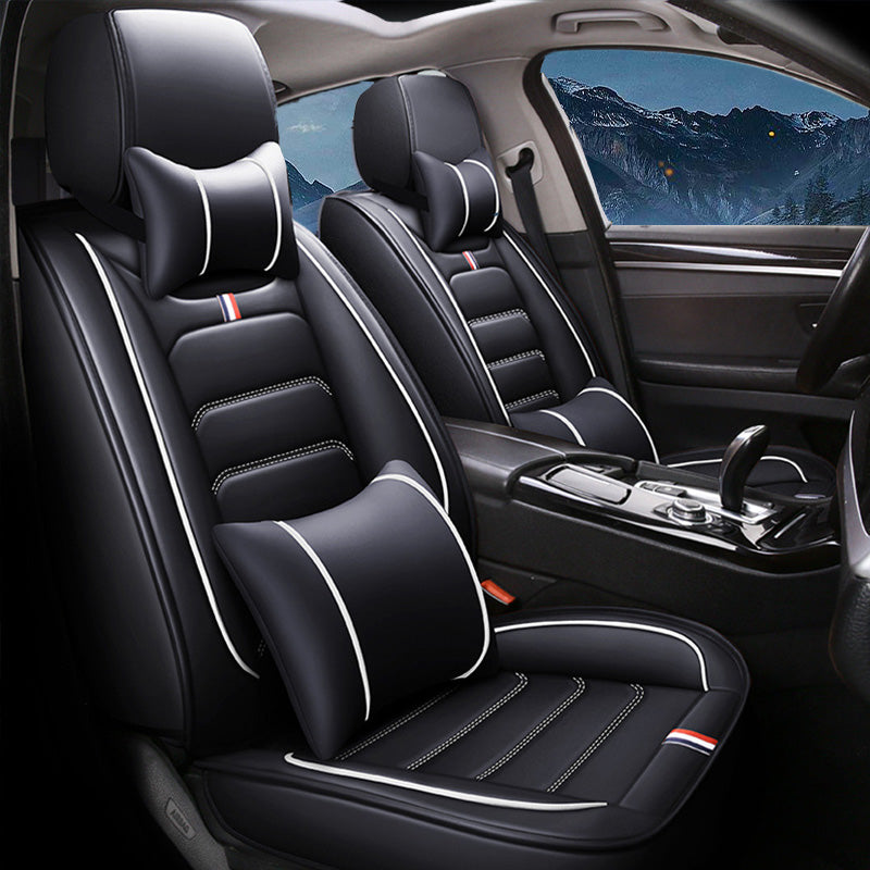 5-Piece Car Seat Covers, Full Set Universal Waterproof Leather Auto Seat Protectors for SUV, Sedan, Pickup