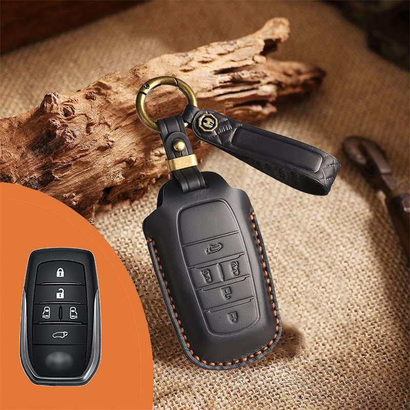 Genuine Leather Key Fob Cover for Toyota