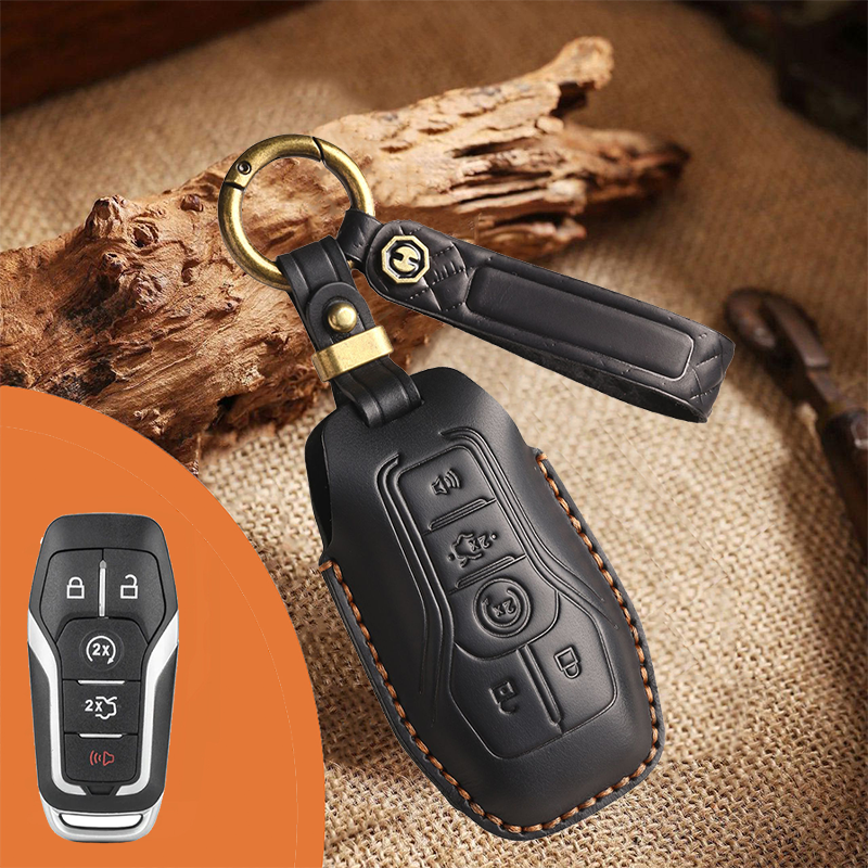 Genuine Leather Key Fob Cover for Ford (3-5 Buttons)