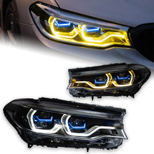 Load image into Gallery viewer, Yellow+White DRL LED Headlights for BMW 5 Series G30 (2018–2020) – Full Headlight Assembly