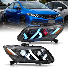 Load image into Gallery viewer, Demon Eye LED Headlights for 2012-2015 Honda Civic 9th Gen Projector Front Lamp Assembly (Pair)
