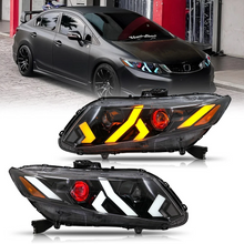 Load image into Gallery viewer, Demon Eye LED Headlights for 2012-2015 Honda Civic 9th Gen Projector Front Lamp Assembly (Pair)
