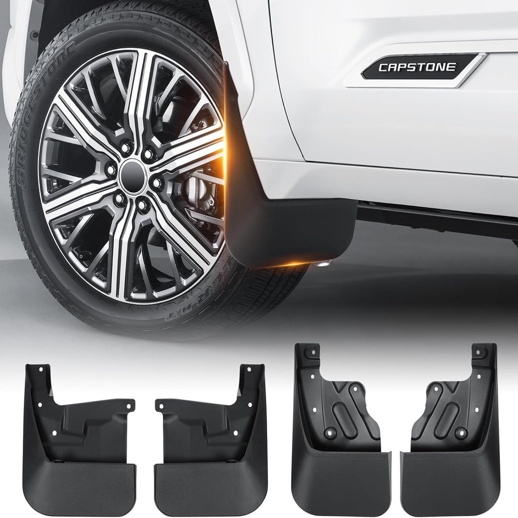 Mud Flaps for 2007-2025 Toyota Tundra All-Weather Splash Guards, No-Drill Front & Rear Mudguards Set