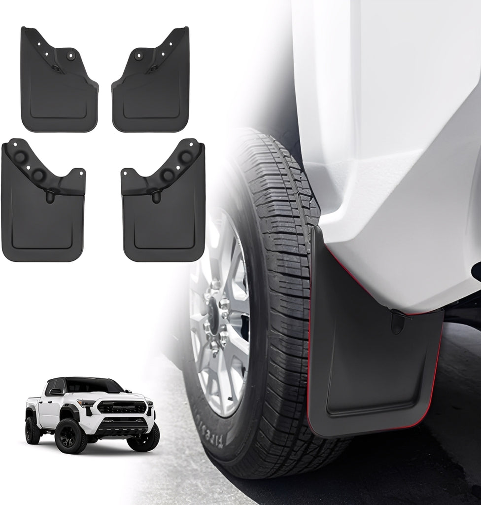 No-Drill Mud Flaps for 2005-2025 Toyota Tacoma 4-PC Heavy-Duty Splash Guards Set