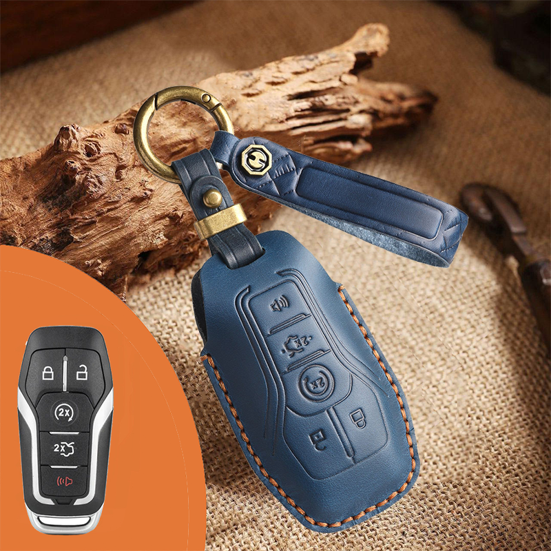 Genuine Leather Key Fob Cover for Ford (3-5 Buttons)