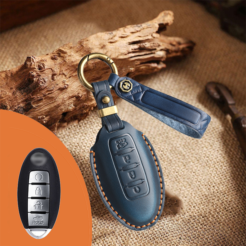 Genuine Leather Key Fob Cover for Nissan (3-5 Button)