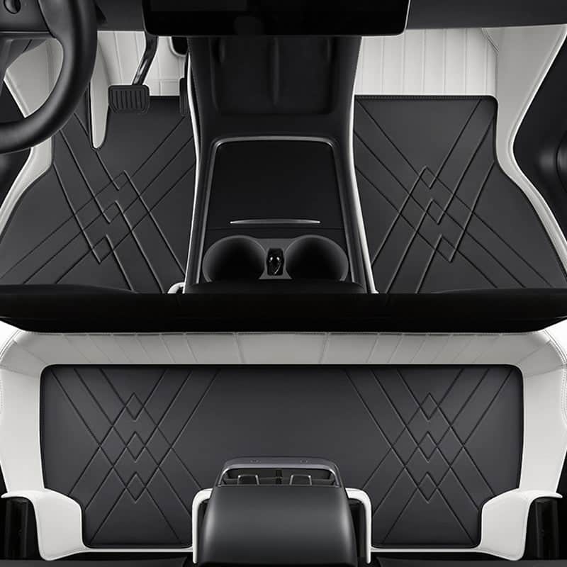 Special for Tesla Model 3 and Model Y 360° Aviation Soft Package Full Wrap All-Weather Leather Floor Mat