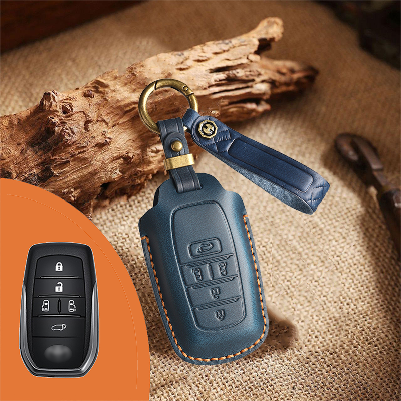 Genuine Leather Key Fob Cover for Toyota