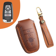 Load image into Gallery viewer, Premium Leather Keychain Protective Case for Ford Series [3-5 Buttons] - Keyless Remote Car Key Shell