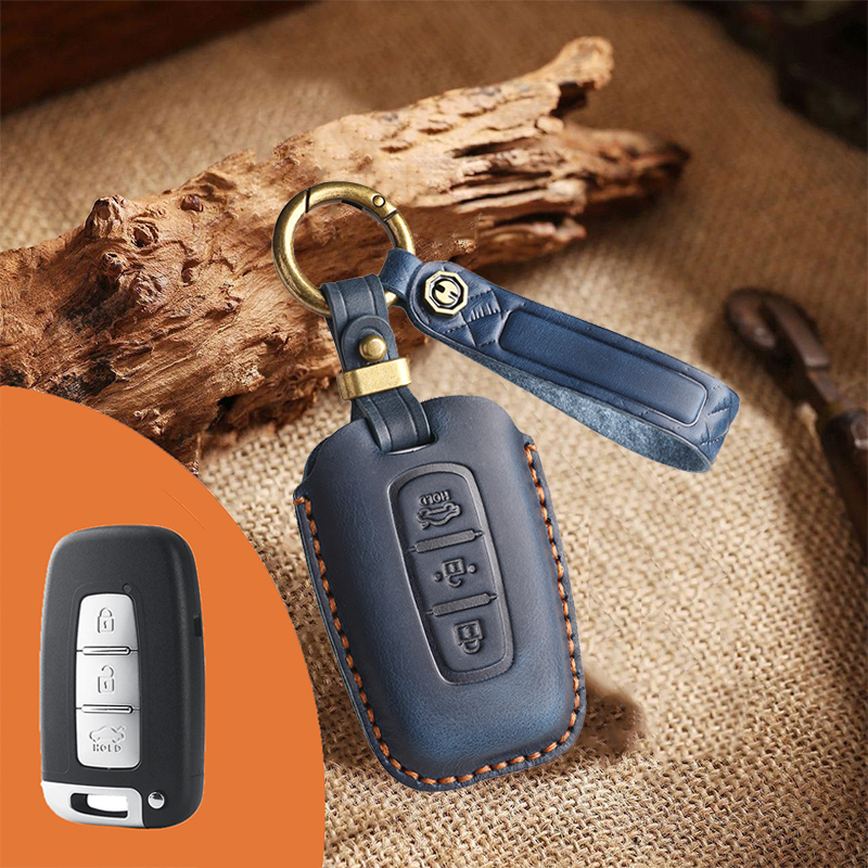 Genuine Leather Key Fob Cover for Kia