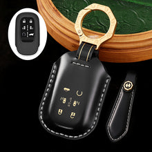 Load image into Gallery viewer, High-End Leather Car Key Cover Compatible with Honda Accord, Civic, CR-V, HR-V, Odyssey, etc. (2, 3, 4, 5, or 6-Button Smart Key Cover)