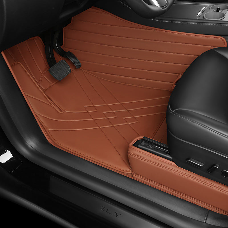 Special for Tesla Model 3 and Model Y 360° Aviation Soft Package Full Wrap All-Weather Leather Floor Mat