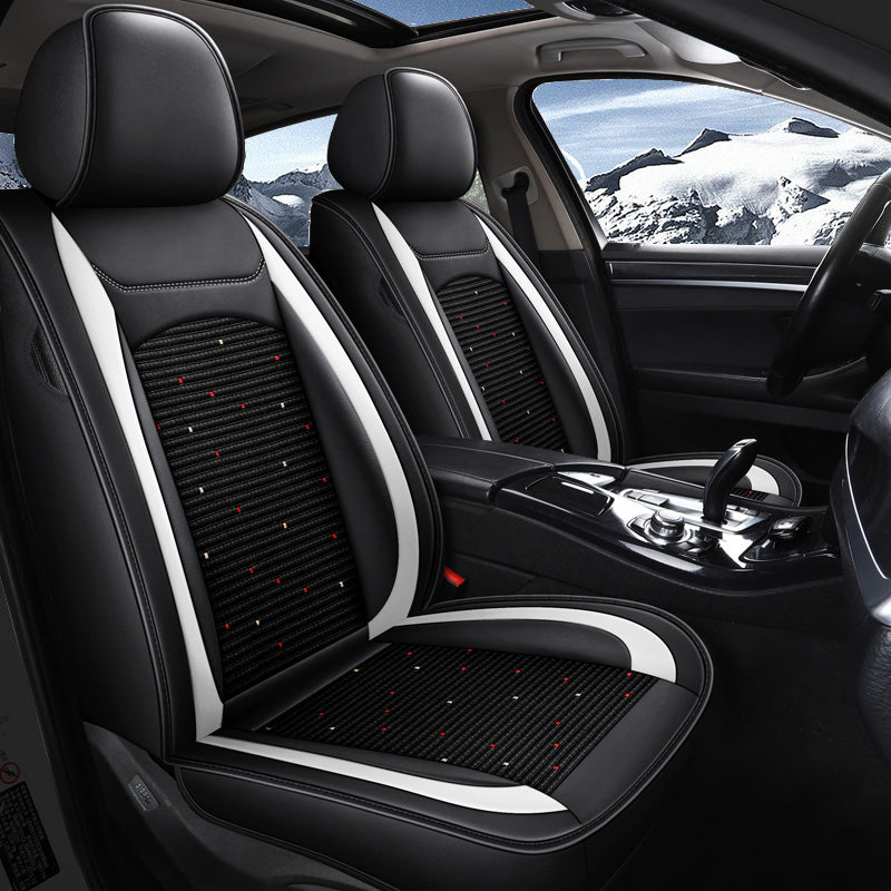 Amancarport Universal Leather Car Seat Covers – 5-Seat Full Set, Waterproof & Luxurious Fit for Most Vehicles