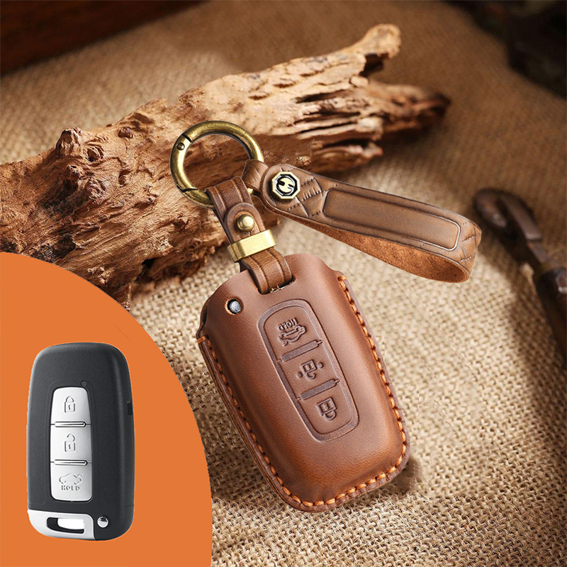 Genuine Leather Key Fob Cover for Kia