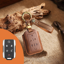 Load image into Gallery viewer, Genuine Leather Key Fob Cover for Chevrolet (2-6 Buttons)