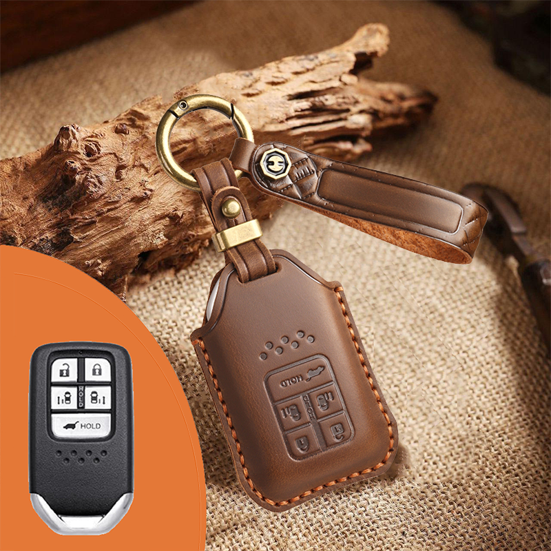 Genuine Leather Key Fob Cover for Honda