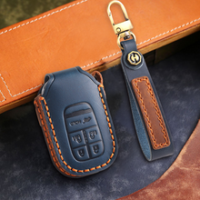 Load image into Gallery viewer, Genuine Leather Key Fob Cover for Honda Accord, Civic, CR-V, HR-V, and Pilot Models