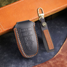 Load image into Gallery viewer, Genuine Leather Key Fob Cover for Ford Series (3-5 Buttons)