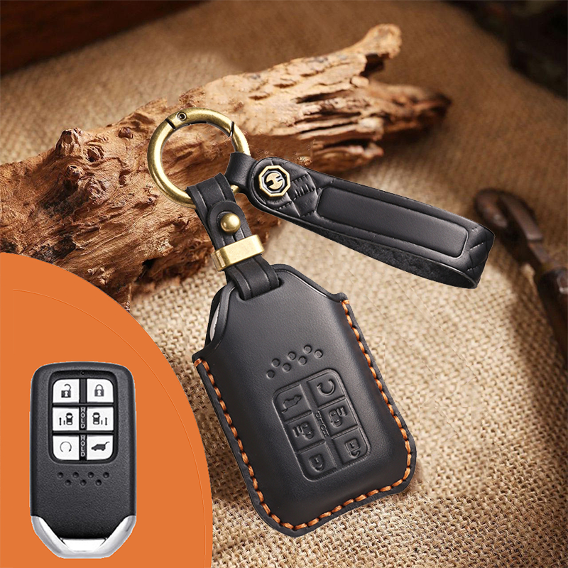 Genuine Leather Key Fob Cover for Honda