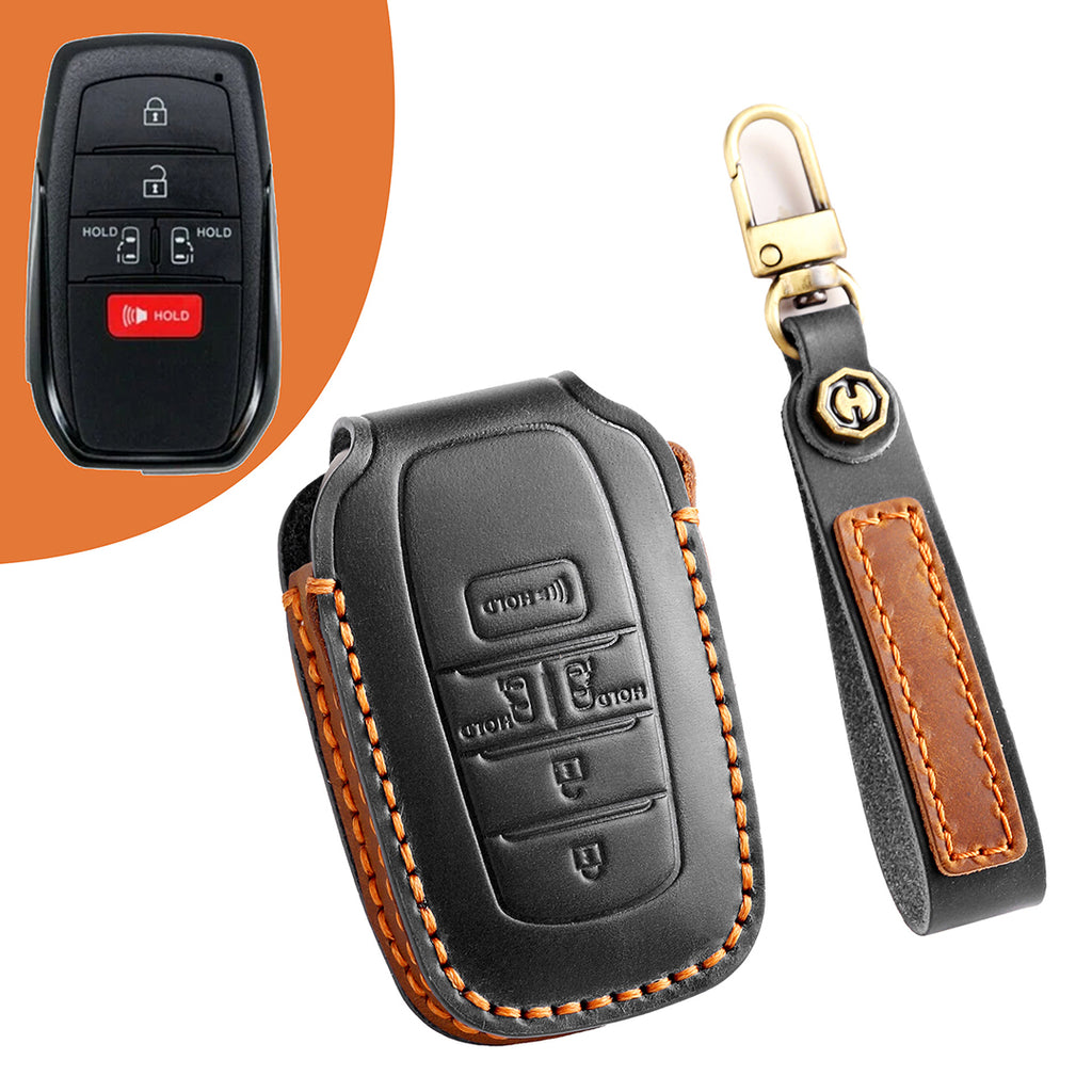 Leather Smart Car Key Cover Case for Toyota Camry, Rav4, Highlander high-end