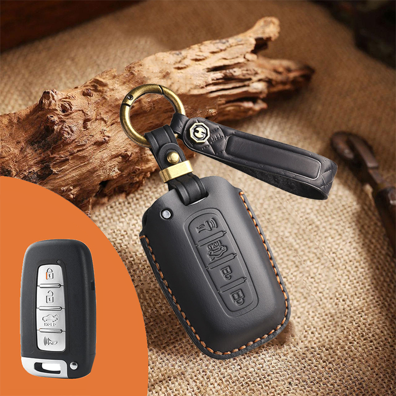 Genuine Leather Key Fob Cover for Kia