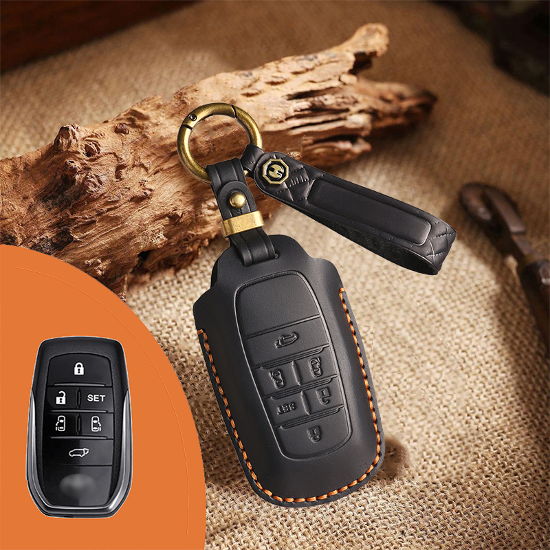 Genuine Leather Key Fob Cover for Toyota