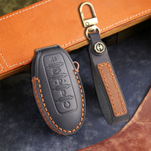 Load image into Gallery viewer, Genuine Leather Key Fob Cover for Nissan X-Trail, Qashqai, Tiida, Altima, and Sylphy (3-5 Button)