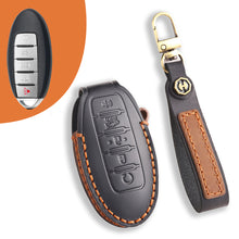 Load image into Gallery viewer, Leather Smart Car Key Cover Case for Nissan X-Trail, Qashqai, Tiida, Altima, and Sylphy