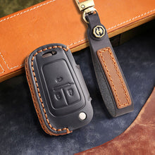 Load image into Gallery viewer, Genuine Leather Key Fob Cover for Chevrolet Colorado, Silverado &amp; GMC Pickup (3-6 Buttons)