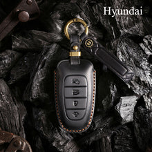 Load image into Gallery viewer, Genuine Leather Key Fob Cover for Hyundai 3-7 Button