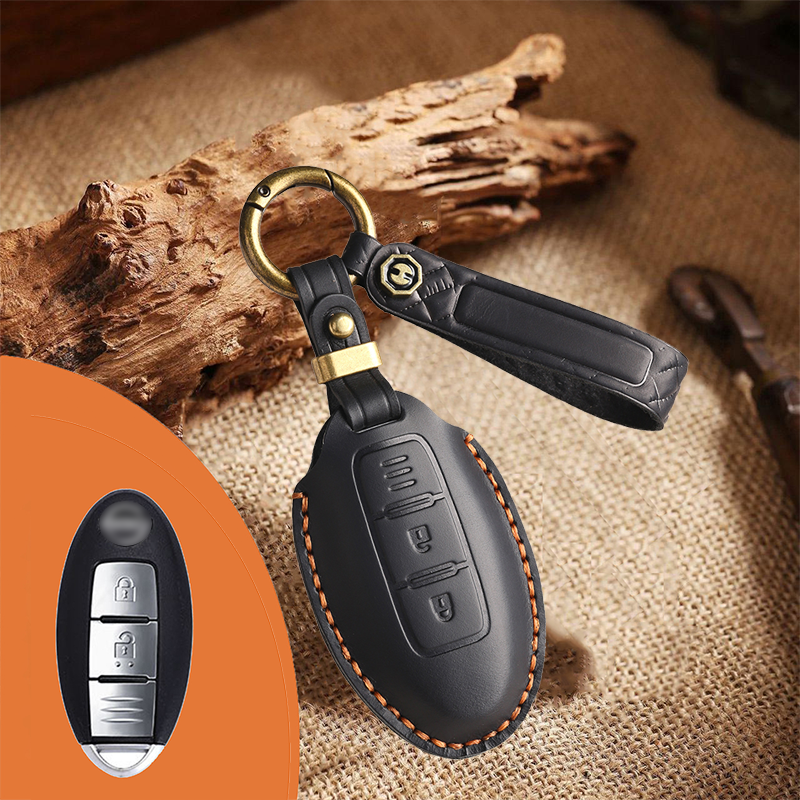 Genuine Leather Key Fob Cover for Nissan (3-5 Button)