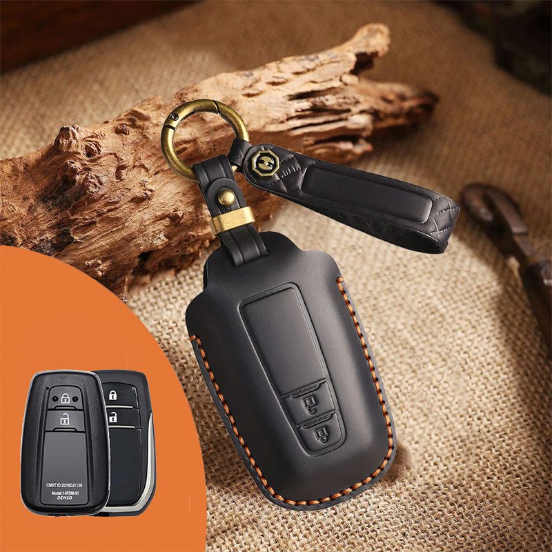 Genuine Leather Key Fob Cover for Toyota